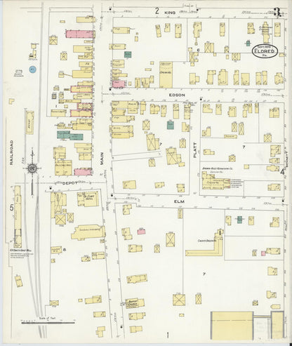 Sanborn Fire Insurance Map from Eldred, McKean County, Pennsylvania (1909), Sheet #0003 - Complete Map Set gallery image, historic Sanborn map, vintage wall art, Pennsylvania Pennsylvania