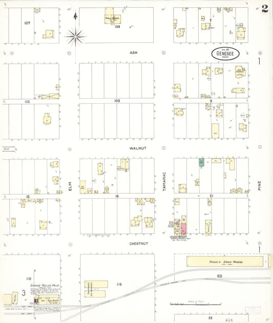Sanborn Fire Insurance Map from Genesee, Latah County, Idaho (1901), Sheet #0002 - Historic Sanborn Fire Insurance Map Print, vintage old map wall art, antique decor, genealogy gift, Idaho Idaho map