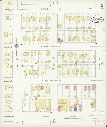 Sanborn Fire Insurance Map from Grand Junction, Mesa County, Colorado (1912), Sheet #0005 - Complete Map Set gallery image, historic Sanborn map, vintage wall art, Colorado Colorado