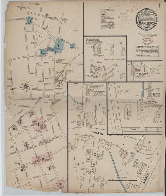 Sanborn Fire Insurance Map from Marlborough, Middlesex  County, Massachusetts. (1881) – Historic Sanborn Fire Insurance Map Print