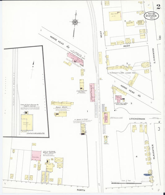 Sanborn Fire Insurance Map from Dover, Kent County, Delaware (1910), Sheet #0002 - Historic Sanborn Fire Insurance Map Print, vintage old map wall art, antique decor, genealogy gift, Delaware Delaware map