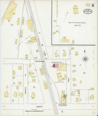 Sanborn Fire Insurance Map from Dundee, Yates County, New York (1904), Sheet #0005 - Historic Sanborn Fire Insurance Map Print, vintage old map wall art, antique decor, genealogy gift, New York New York map