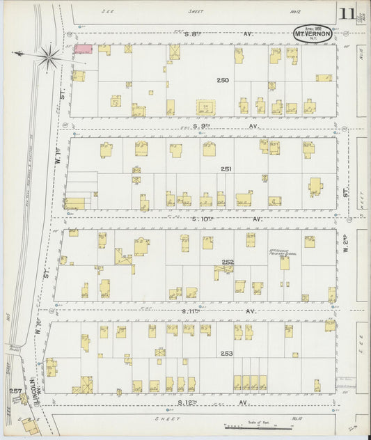 Sanborn Fire Insurance Map from Mount Vernon, Westchester County, New York (1892), Sheet #0011 - Historic Sanborn Fire Insurance Map Print, vintage old map wall art, antique decor, genealogy gift, New York New York map