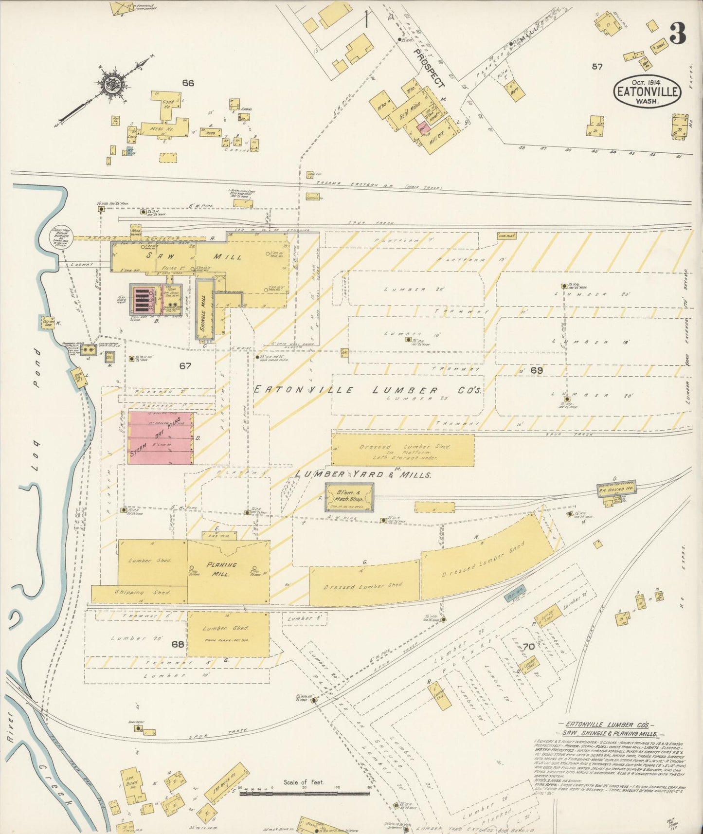 Sanborn Fire Insurance Map from Eatonville, Pierce County, Washington (1914), Sheet #0003 - Complete Map Set gallery image, historic Sanborn map, vintage wall art, Washington Washington
