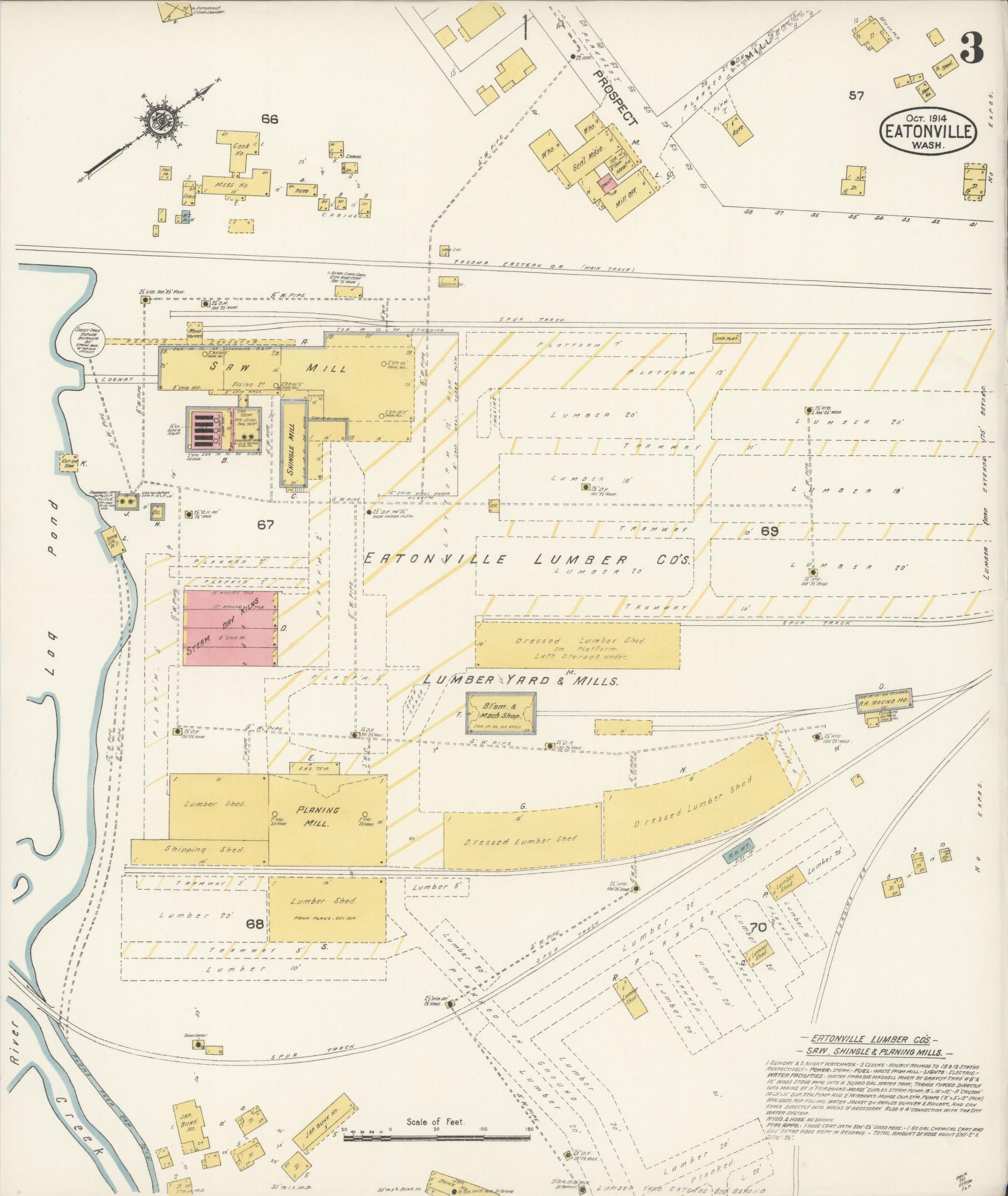 Sanborn Fire Insurance Map from Eatonville, Pierce County, Washington (1914), Sheet #0003 - Complete Map Set gallery image, historic Sanborn map, vintage wall art, Washington Washington