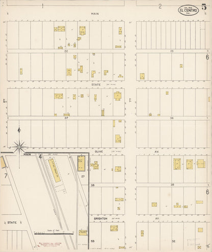 Sanborn Fire Insurance Map from El Centro, Imperial County, California (1910), Sheet #0005 - Complete Map Set gallery image, historic Sanborn map, vintage wall art, California California