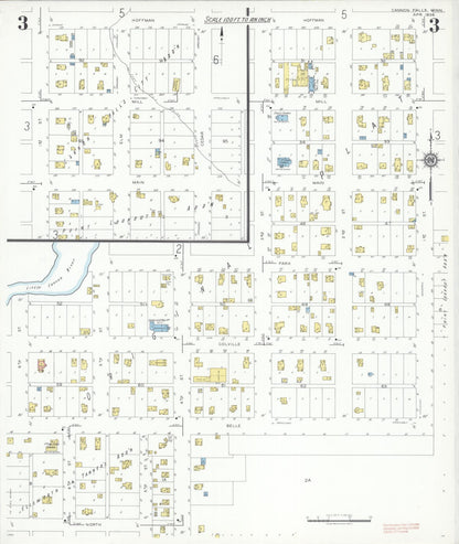 Sanborn Fire Insurance Map from Cannon Falls, Goodhue County, Minnesota (1938), Sheet #0003 - Historic Sanborn Fire Insurance Map Print, vintage old map wall art, antique decor, genealogy gift, Minnesota Minnesota map