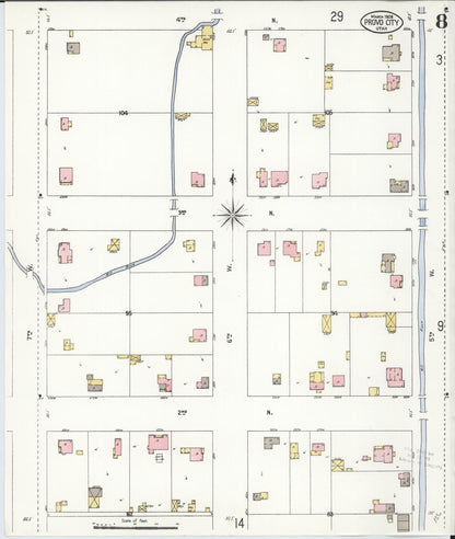 Sanborn Fire Insurance Map from Provo, Utah County, Utah (1908), Sheet #0008 - Complete Map Set gallery image, historic Sanborn map, vintage wall art, Provo Utah