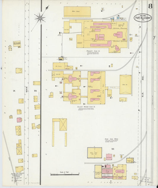 Sanborn Fire Insurance Map from Port Allegany, McKean County, Pennsylvania (1903), Sheet #0008 - Historic Sanborn Fire Insurance Map Print, vintage old map wall art, antique decor, genealogy gift, Pennsylvania Pennsylvania map