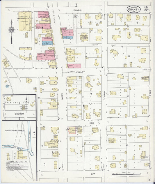 Sanborn Fire Insurance Map from Granby, Newton County, Missouri (1914), Sheet #0002 - Historic Sanborn Fire Insurance Map Print, vintage old map wall art, antique decor, genealogy gift, Missouri Missouri map