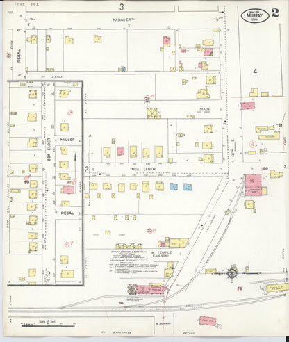 Sanborn Fire Insurance Map from Murray, Salt Lake County, Utah (1942), Sheet #0002 - Complete Map Set gallery image, historic Sanborn map, vintage wall art, Utah Utah