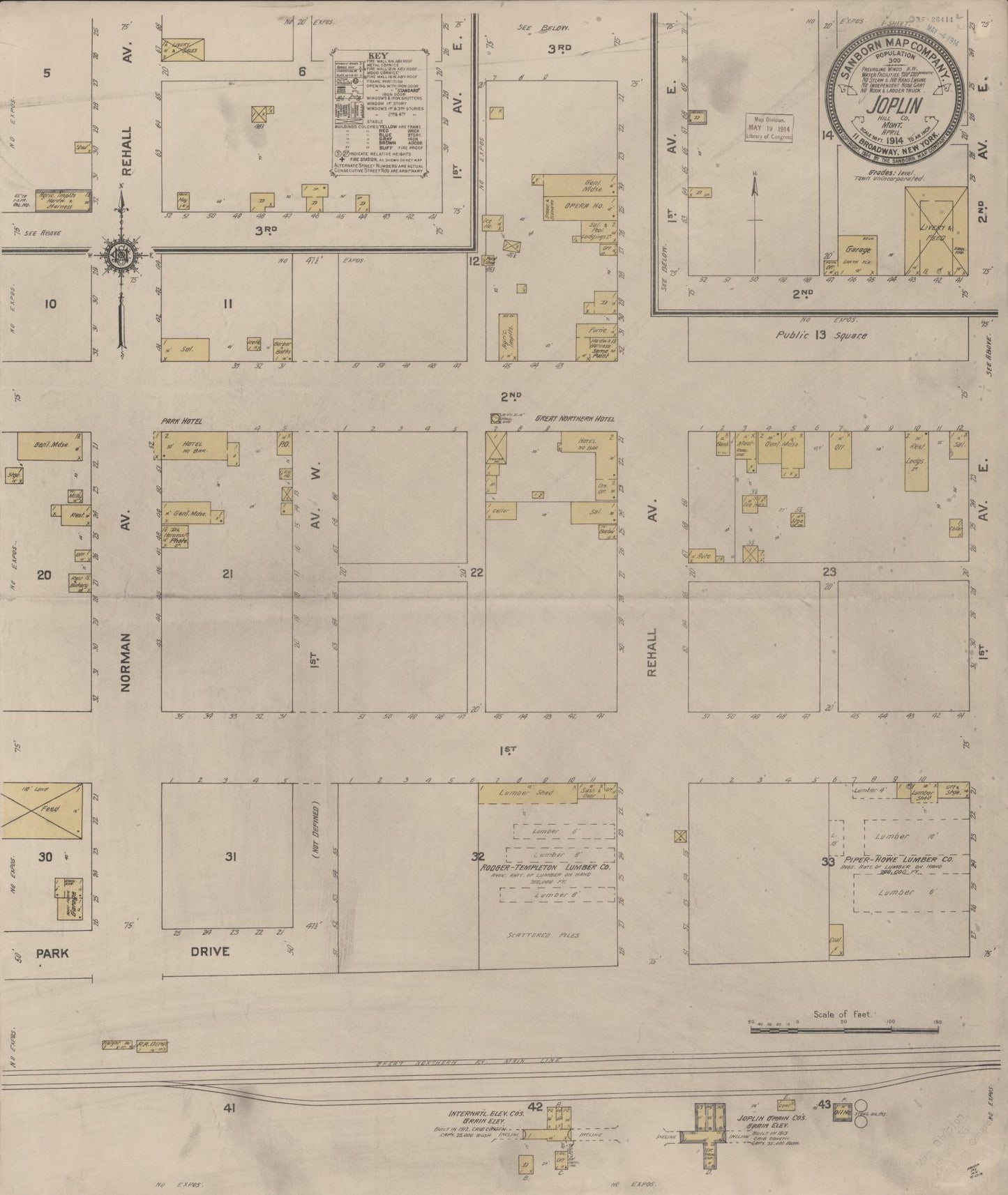 Sanborn Fire Insurance Map from Joplin, Liberty County, Montana. (1914) – Historic Sanborn Fire Insurance Map Print