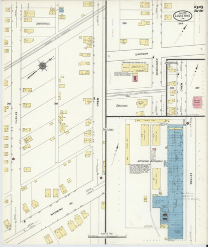 Sanborn Fire Insurance Map from Luzerne, Luzerne County, Pennsylvania (1911), Sheet #0022 - Complete Map Set gallery image, historic Sanborn map, vintage wall art, Pennsylvania Pennsylvania