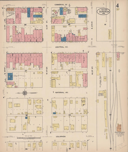 Sanborn Fire Insurance Map from Superior, Nuckolls County, Nebraska (1922), Sheet #0004 - Complete Map Set gallery image, historic Sanborn map, vintage wall art, Nebraska Nebraska
