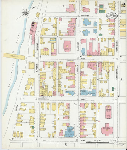 Sanborn Fire Insurance Map from Danville, Montour County, Pennsylvania (1901), Sheet #0002 - Historic Sanborn Fire Insurance Map Print, vintage old map wall art, antique decor, genealogy gift, Pennsylvania Pennsylvania map