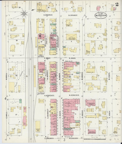 Sanborn Fire Insurance Map from Morrison, Whiteside County, Illinois (1897), Sheet #0002 - Complete Map Set gallery image, historic Sanborn map, vintage wall art, Illinois Illinois