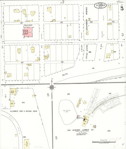 Sanborn Fire Insurance Map from Plummer, Benewah County, Idaho (1921), Sheet #0005 - Complete Map Set gallery image, historic Sanborn map, vintage wall art, Idaho Idaho
