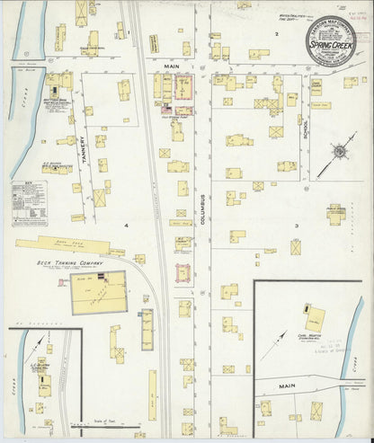 Sanborn Fire Insurance Map from Spring Creek, Warren County, Pennsylvania (1910), Sheet #0001 - Historic Sanborn Fire Insurance Map Print, vintage old map wall art, antique decor, genealogy gift, Pennsylvania Pennsylvania map
