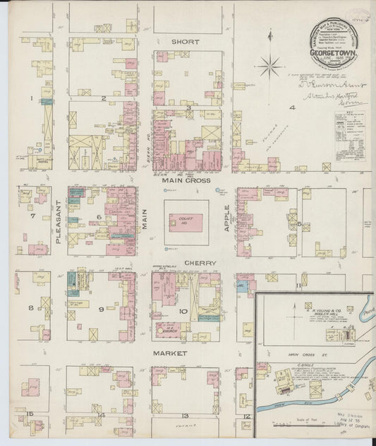 Sanborn Fire Insurance Map from Georgetown, Brown County, Ohio (1885), Sheet #0001 - Historic Sanborn Fire Insurance Map Print, vintage old map wall art, antique decor, genealogy gift, Ohio Ohio map