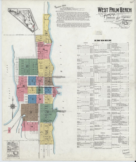 Sanborn Fire Insurance Map from West Palm Beach, Dade County, Florida. (1920) – Historic Sanborn Fire Insurance Map Print