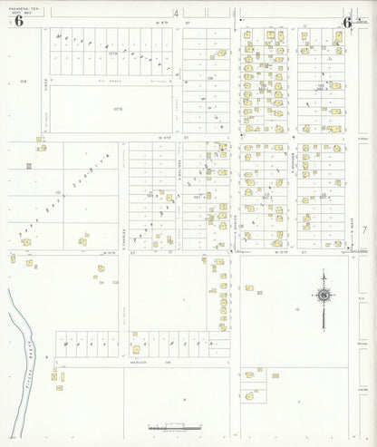 Sanborn Fire Insurance Map from Pasadena, Harris County, Texas (1940), Sheet #0006 - Complete Map Set gallery image, historic Sanborn map, vintage wall art, Texas Texas