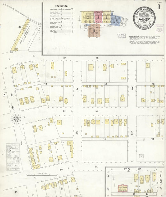 Sanborn Fire Insurance Map from Havre, Hill County, Montana. (1903) – Historic Sanborn Fire Insurance Map Print