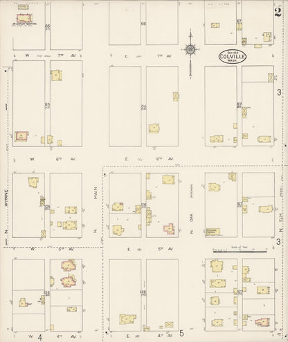 Sanborn Fire Insurance Map from Colville, Stevens County, Washington (1912), Sheet #0002 - Complete Map Set gallery image, historic Sanborn map, vintage wall art, Washington Washington