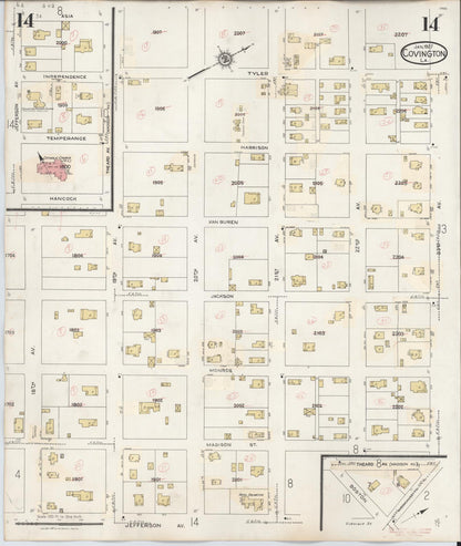 Sanborn Fire Insurance Map from Covington, Saint Tammany Parish, Louisiana (1941), Sheet #0014 - Complete Map Set gallery image, historic Sanborn map, vintage wall art, Louisiana Louisiana