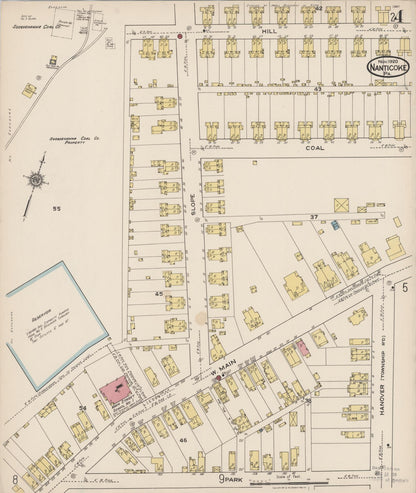 Sanborn Fire Insurance Map from Nanticoke, Luzerne County, Pennsylvania (1920), Sheet #0004 - Historic Sanborn Fire Insurance Map Print, vintage old map wall art, antique decor, genealogy gift, Pennsylvania Pennsylvania map