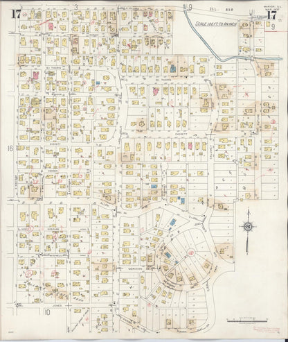 Sanborn Fire Insurance Map from Marion, Williamson County, Illinois (1946), Sheet #0017 - Complete Map Set gallery image, historic Sanborn map, vintage wall art, Illinois Illinois