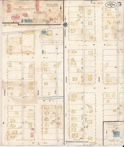 Sanborn Fire Insurance Map from Gooding, Gooding County, Idaho (1941), Sheet #0005 - Complete Map Set gallery image, historic Sanborn map, vintage wall art, Idaho Idaho