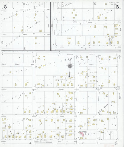 Sanborn Fire Insurance Map from Janesville, Waseca County, Minnesota (1947), Sheet #0005 - Historic Sanborn Fire Insurance Map Print, vintage old map wall art, antique decor, genealogy gift, Minnesota Minnesota map