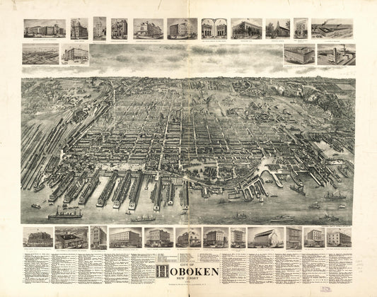City of Hoboken, New Jersey 1904. (1904) – Historic Bird’s-Eye View Panorama Print