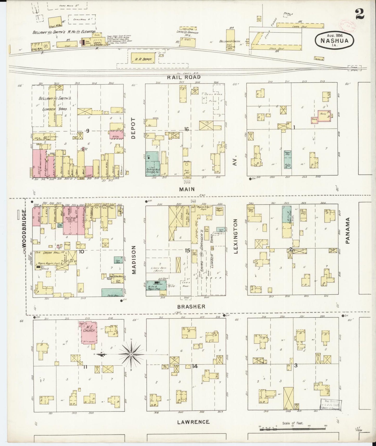 Sanborn Fire Insurance Map from Nashua, Chickasaw County, Iowa (1894), Sheet #0002 - Historic Sanborn Fire Insurance Map Print