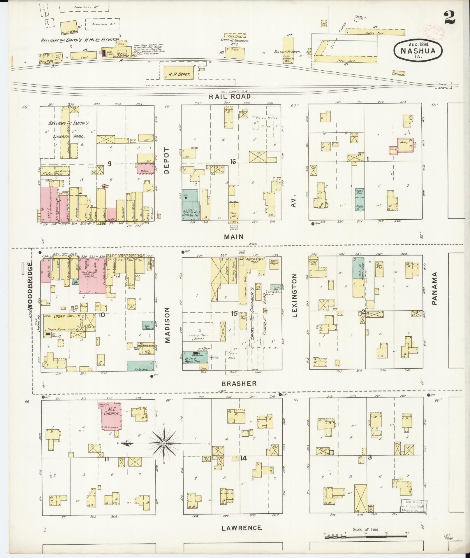 Sanborn Fire Insurance Map from Nashua, Chickasaw County, Iowa (1894), Sheet #0002 - Historic Sanborn Fire Insurance Map Print