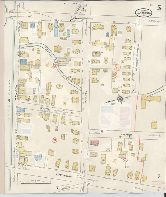 Sanborn Fire Insurance Map from Canastota, Madison County, New York (1959), Sheet #0005 - Historic Sanborn Fire Insurance Map Print, vintage old map wall art, antique decor, genealogy gift, New York New York map