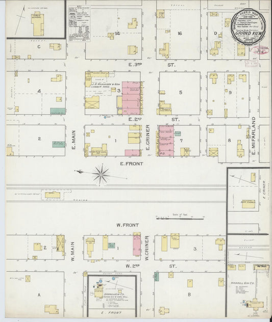 Sanborn Fire Insurance Map from Grandview, Johnson County, Texas (1893), Sheet #0001 - Historic Sanborn Fire Insurance Map Print, vintage old map wall art, antique decor, genealogy gift, Texas Texas map