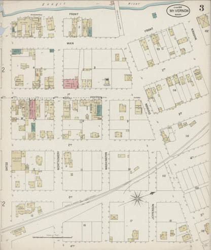 Sanborn Fire Insurance Map from Mount Vernon, Skagit County, Washington (1899), Sheet #0003 - Complete Map Set gallery image, historic Sanborn map, vintage wall art, Washington Washington