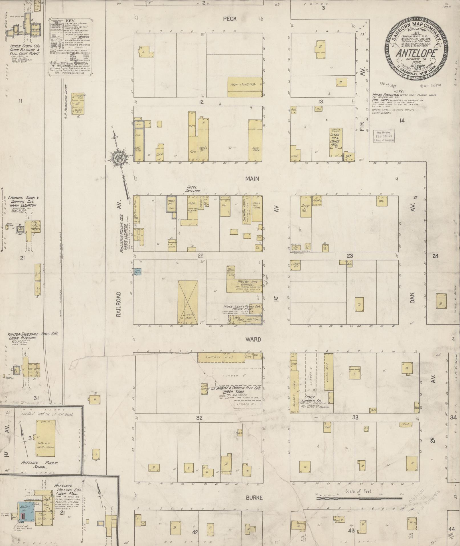 Sanborn Fire Insurance Map from Antelope, Sheridan County, Montana. (1920) – Historic Sanborn Fire Insurance Map Print