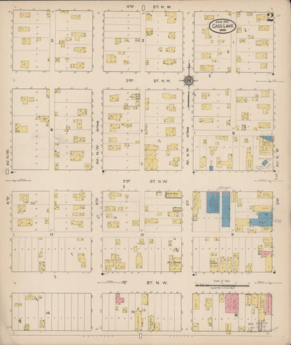 Sanborn Fire Insurance Map from Cass Lake, Cass County, Minnesota (1922), Sheet #0002 - Complete Map Set gallery image, historic Sanborn map, vintage wall art, Minnesota Minnesota