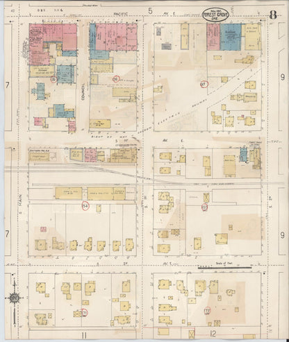 Sanborn Fire Insurance Map from Forest Grove, Washington County, Oregon (1939), Sheet #0008 - Complete Map Set gallery image, historic Sanborn map, vintage wall art, Oregon Oregon
