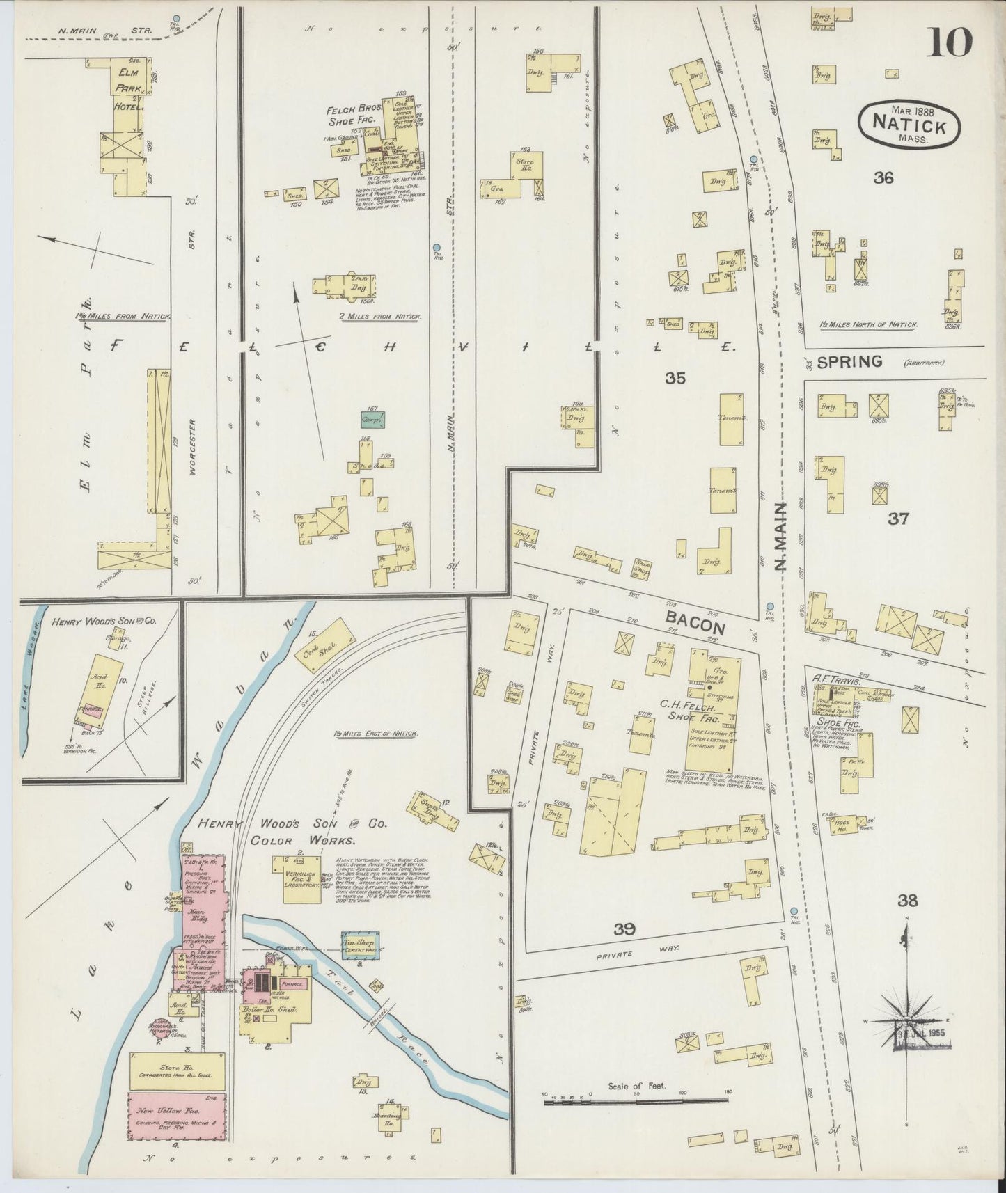 Sanborn Fire Insurance Map from Natick, Middlesex County, Massachusetts (1888), Sheet #0010 - Complete Map Set gallery image, historic Sanborn map, vintage wall art, Massachusetts Massachusetts