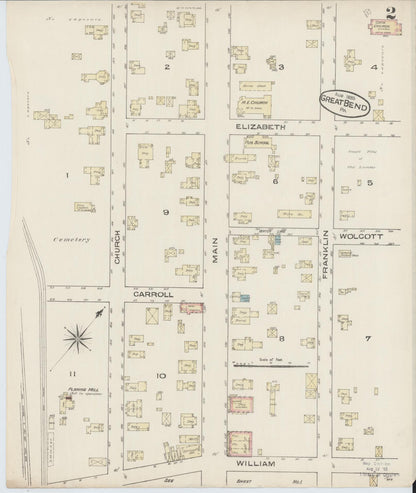 Sanborn Fire Insurance Map from Great Bend, Susquehanna County, Pennsylvania (1885), Sheet #0002 - Complete Map Set gallery image, historic Sanborn map, vintage wall art, Pennsylvania Pennsylvania
