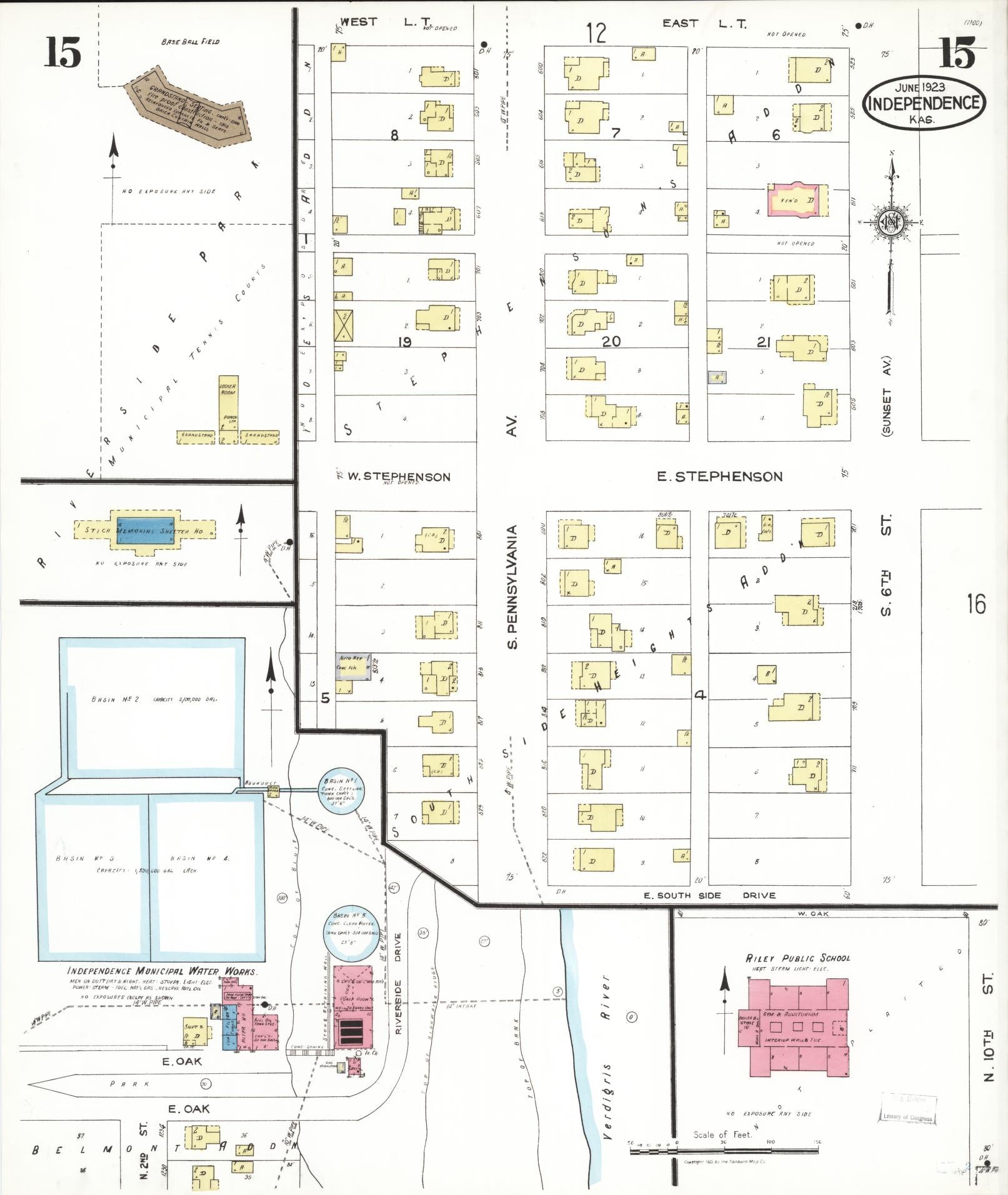 Sanborn Fire Insurance Map from Independence, Montgomery County, Kansas (1923), Sheet #0016 - Complete Map Set gallery image, historic Sanborn map, vintage wall art, Kansas Kansas