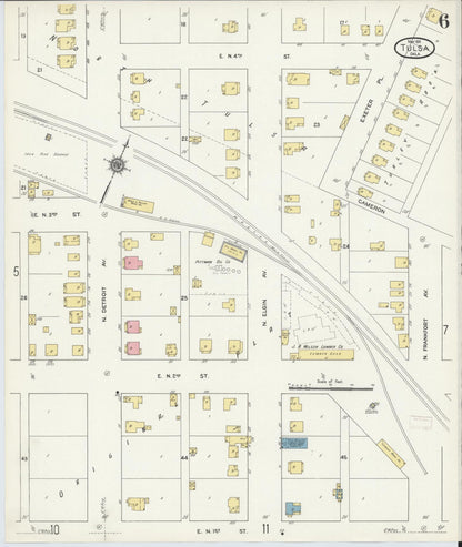 Sanborn Fire Insurance Map from Tulsa, Tulsa County, Oklahoma (1911), Sheet #0006 - Complete Map Set gallery image, historic Sanborn map, vintage wall art, Oklahoma Oklahoma