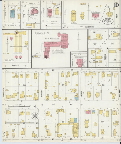 Sanborn Fire Insurance Map from Peru, La Salle County, Illinois (1902), Sheet #0010 - Complete Map Set gallery image, historic Sanborn map, vintage wall art, Illinois Illinois