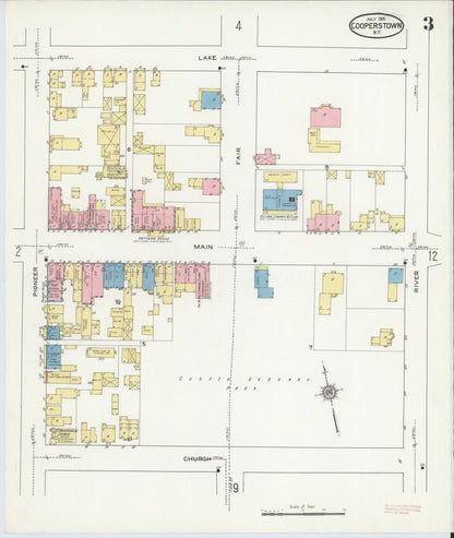 Sanborn Fire Insurance Map from Cooperstown, Otsego County, New York (1915), Sheet #0003 - Complete Map Set gallery image, historic Sanborn map, vintage wall art, New York New York