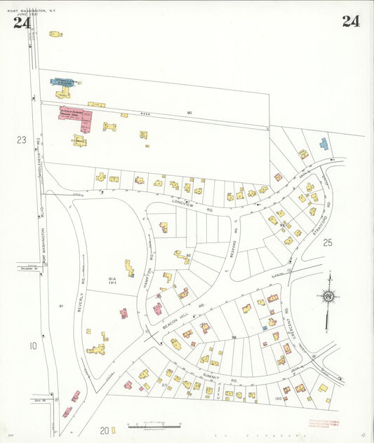 Sanborn Fire Insurance Map from Port Washington, Nassau County, New York (1931), Sheet #0024 - Historic Sanborn Fire Insurance Map Print, vintage old map wall art, antique decor, genealogy gift, New York New York map