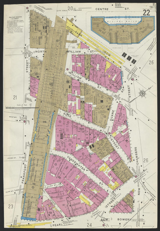 Sanborn Fire Insurance Map from New York, Bronx, Manhattan, New York (1923), Sheet #0022 - Historic Sanborn Fire Insurance Map Print, vintage old map wall art, antique decor, genealogy gift, New York New York map