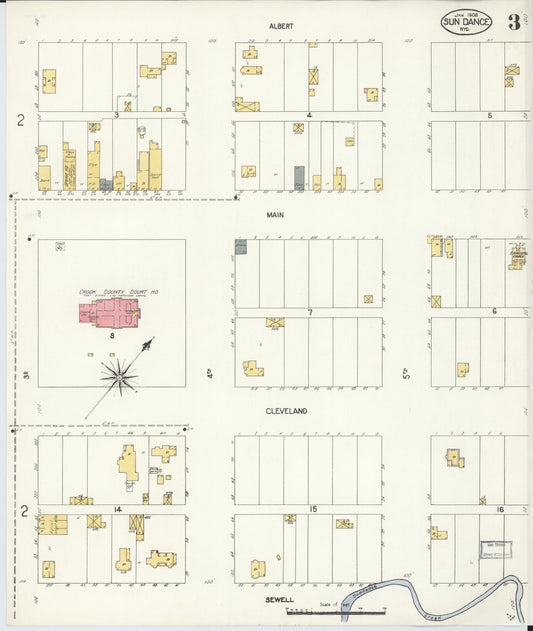Sanborn Fire Insurance Map from Sundance, Crook County, Wyoming (1908), Sheet #0003 - Historic Sanborn Fire Insurance Map Print, vintage old map wall art, antique decor, genealogy gift, Wyoming Wyoming map